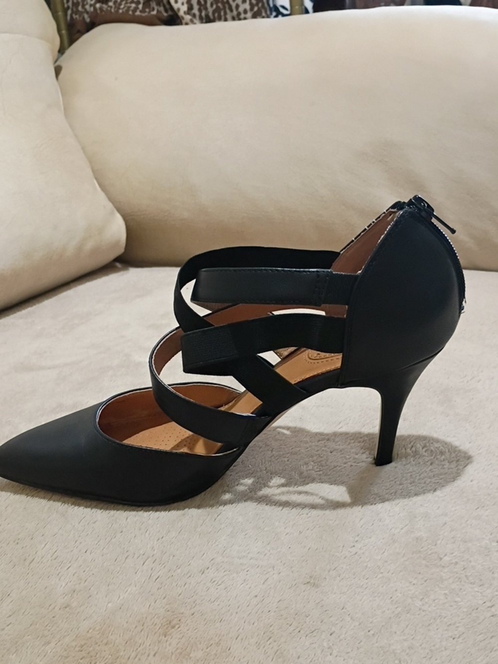 New Condition Corso Como Black Strappy Pointed-Toe Heel